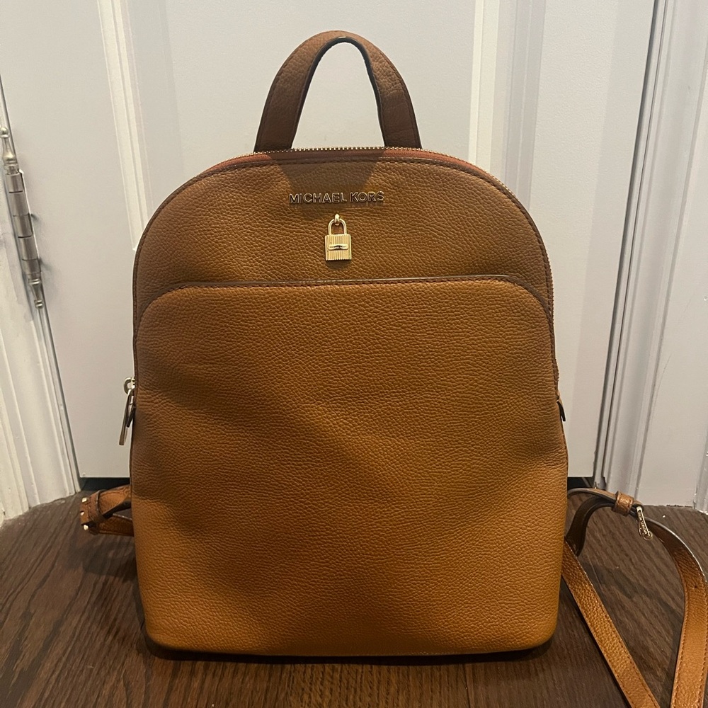 Michael Kors Brown Leather Backpack